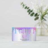 シックなカップケーキレインボードリップスベーカリーバイオレット 名刺 (スタンド正面)