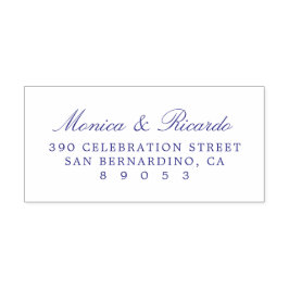 シックなカップル書道結婚の差出人住所 セルフインキングスタンプ