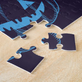 シックなカボチャこうもりハロウィーン名 ジグソーパズル (側面)