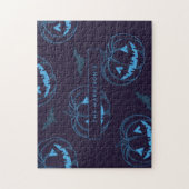 シックなカボチャこうもりハロウィーン名 ジグソーパズル (縦)