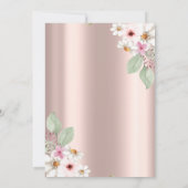 シックなカボチャ、花のバラ金ゴールド赤ちゃんシャワー 招待状 (裏面)