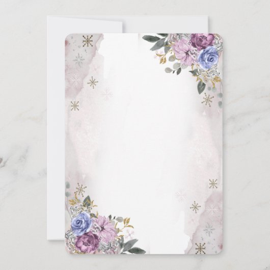 シックなカボチャ、花の赤ちゃんシャワー 招待状 (裏面)