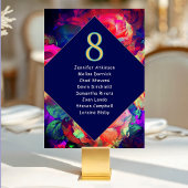 シックなカラフルの明結婚るい花の座席 テーブルナンバー