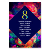 シックなカラフルの明結婚るい花の座席 テーブルナンバー (正面)