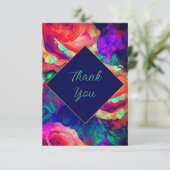 シックなカラフルの明結婚るい花 サンキューカード (スタンド正面)