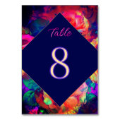 シックなカラフルの明結婚るい花 テーブルナンバー (裏面)