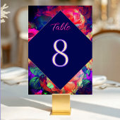 シックなカラフルの明結婚るい花 テーブルナンバー