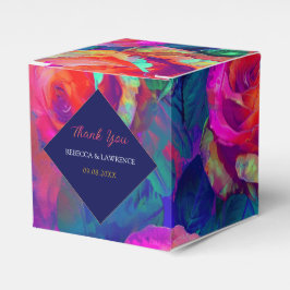 シックなカラフルの明結婚るい花 フェイバーボックス