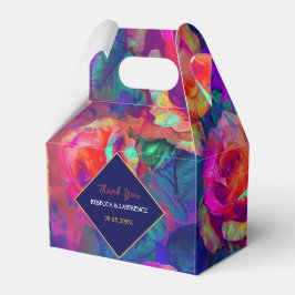 シックなカラフルの明結婚るい花 フェイバーボックス