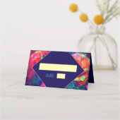 シックなカラフルの明結婚るい花 プレイスカード (裏面)