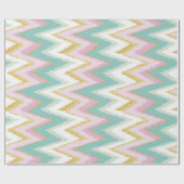シックなカラフルガーリーイカットトバルシェブロンパターン ラッピングペーパー (フラット)