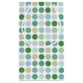 シックなカラフルグリーン水玉模様パターンモノグラム スモールペーパーバッグ (裏面)