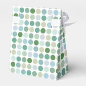 シックなカラフルグリーン水玉模様パターンモノグラム フェイバーボックス (裏面サイド)