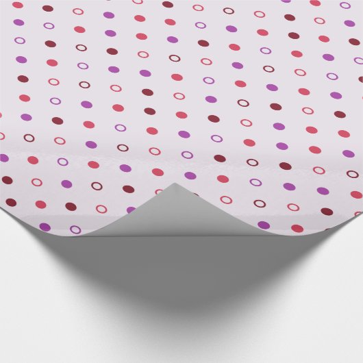 シックなカラフルコーラルパープル水玉模様パターン ラッピングペーパー (角)