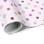 シックなカラフルコーラルパープル水玉模様パターン ラッピングペーパー (ロールコーナー)