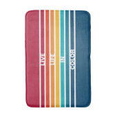 シックなカラフルストライプパターンドライブライフのカラー バスマット (正面縦)