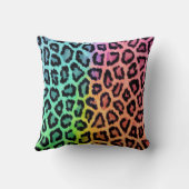 シックなカラフルヒョウ柄 クッション (裏面)