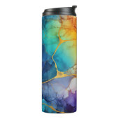 シックなカラフルフェイク金ゴールドグリッターマーリングモノグラム タンブラー (回転左)