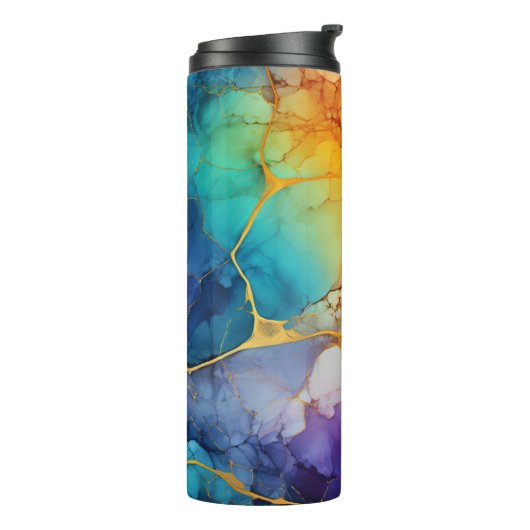 シックなカラフルフェイク金ゴールドグリッターマーリングモノグラム タンブラー (回転左)