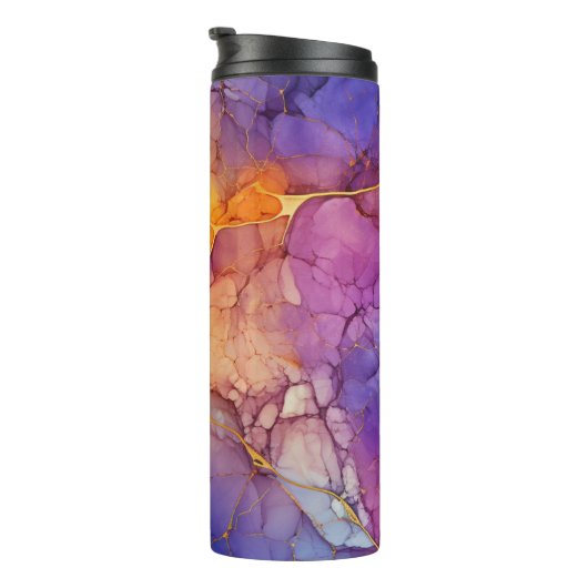 シックなカラフルフェイク金ゴールドグリッターマーリングモノグラム タンブラー (回転右)