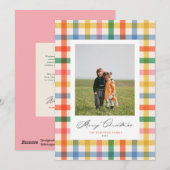 シックなカラフルプライドモダンクリスマスフォトカード シーズンカード (正面/裏面)