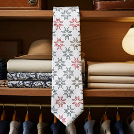 シックなカラフルポインセチアのモチーフのクリスマスネックタイ ネクタイ