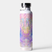 シックなカラフルユニコーン滴下グリッターモノグラム ウォーターボトル (右面)