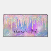 シックなカラフルユニコーン滴下グリッター デスクマット (正面)