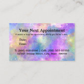 シックなカラフルユニコーン滴下グリッター 予約カード (裏面)