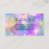 シックなカラフルユニコーン滴下グリッター 名刺 (裏面)