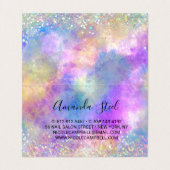 シックなカラフルユニコーン滴下グリッター 名刺 (内部フラット)
