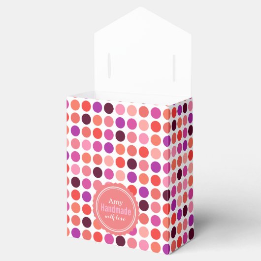 シックなカラフル水玉模様パターンモノグラム フェイバーボックス (オープン)