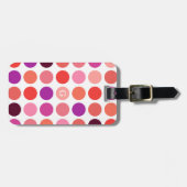 シックなカラフル水玉模様パターンモノグラム ラゲッジタグ (正面横)
