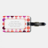 シックなカラフル水玉模様パターンモノグラム ラゲッジタグ (裏面横)