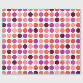 シックなカラフル水玉模様パターンモノグラム ラッピングペーパー (フラット)