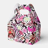 シックなカラフル白黒の花のパターンの好意ボー フェイバーボックス (裏面サイド)