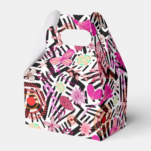 シックなカラフル白黒の花のパターンの好意ボー フェイバーボックス (裏面サイド)