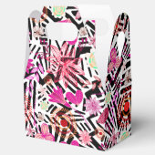 シックなカラフル白黒の花のパターンの好意ボー フェイバーボックス (オープン)