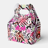 シックなカラフル白黒の花のパターンの好意ボー フェイバーボックス (正面サイド)