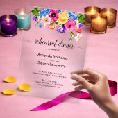 シックなカラフル結婚の野花のリハーサルディナー アクリル招待状