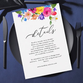 シックなカラフル結婚の野花の詳細 エンクロージャーカード