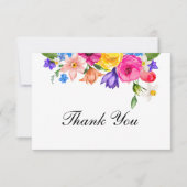 シックなカラフル結婚の野花 サンキューカード (正面)