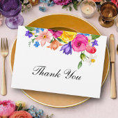 シックなカラフル結婚の野花 サンキューカード
