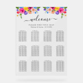 シックなカラフル結婚の野草席 アクリルサイン (正面)