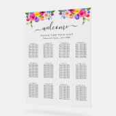 シックなカラフル結婚の野草席 アクリルサイン (傾斜)