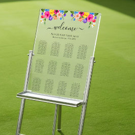 シックなカラフル結婚の野草席 アクリルサイン