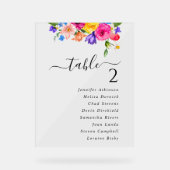 シックなカラフル結婚の野草席 アクリルサイン (正面)