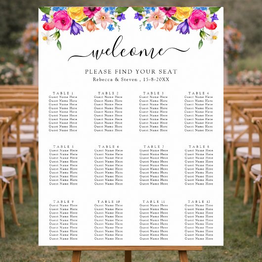 シックなカラフル結婚の野草座図 ポスター