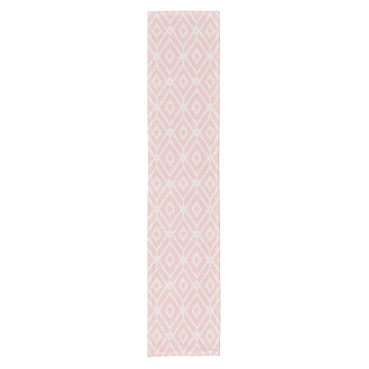 シックなカラフル赤と茶色のイカットの部族模様 ショートテーブルランナー (正面)