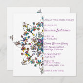 シックなカラーズマンダラブライダルシャワー招待 招待状 (正面/裏面)